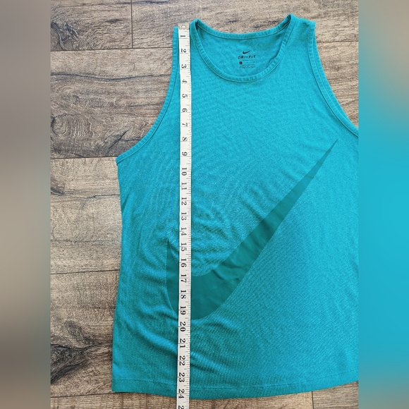 Nike Medium Dri Fit Running Workout Gym Tank Top Sleeveless Green Turquoise Teal - Picture 4 of 6